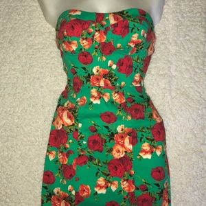 Dress off the shoulder Floral print zip up NWT